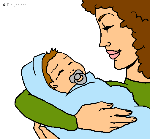 Dibujo Madre con su bebe II pintado por Extrellita