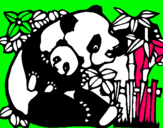 Dibujo Mama panda pintado por hjuu