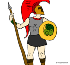 Dibujo Guerrero troyano pintado por spartan