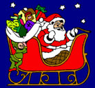Dibujo Papa Noel en su trineo pintado por ALESHKA