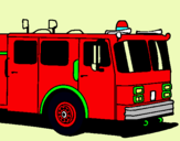 Dibujo Camión de bomberos pintado por bomberito