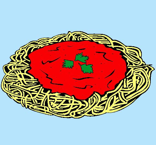 Dibujo Espaguetis con queso pintado por MaryBravo