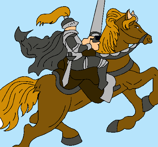 Dibujo Caballero a caballo pintado por Jacke