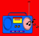 Dibujo Radio cassette 2 pintado por r2p2