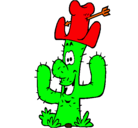 Dibujo Cactus con sombrero pintado por unai