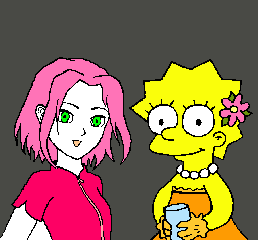Dibujo Sakura y Lisa pintado por Iseli96082