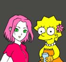 Dibujo Sakura y Lisa pintado por Iseli96082
