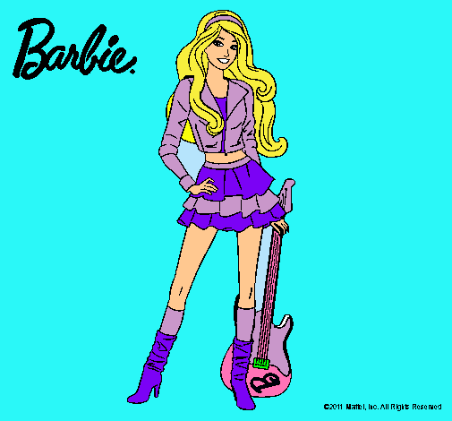 Dibujo Barbie rockera pintado por roci_wapit