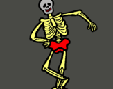 Dibujo Esqueleto contento pintado por jvklel