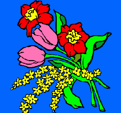 Dibujo Ramo de flores pintado por julita