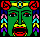 Dibujo Máscara Maya pintado por palu 