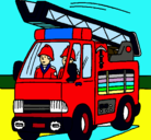 Dibujo Coche de Bomberos pintado por rodrijosue