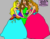 Dibujo Barbie y sus amigas princesas pintado por Timigui