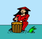Dibujo Mujer tocando el bongó pintado por avatar