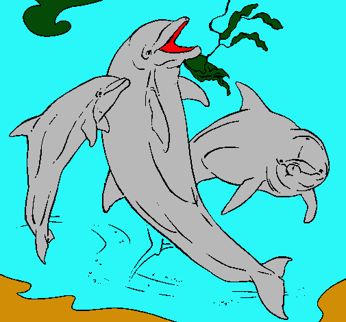 Dibujo Delfines jugando pintado por omarsitis