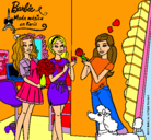 Dibujo Barbie de compras con sus amigas pintado por anitapterj