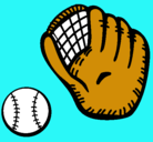 Dibujo Guante y bola de béisbol pintado por adela