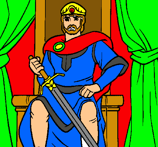 Dibujo Caballero rey pintado por -mixi-