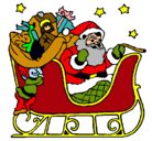 Dibujo Papa Noel en su trineo pintado por gonzalo