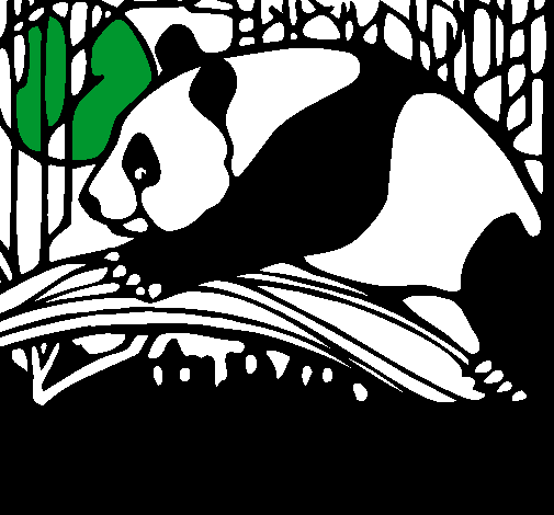 Dibujo Oso panda comiendo pintado por Alvaro1601