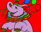 Dibujo Elefante con 3 globos pintado por jimenalisss