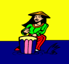 Dibujo Mujer tocando el bongó pintado por HCANGO