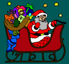Dibujo Papa Noel en su trineo pintado por yaizataker