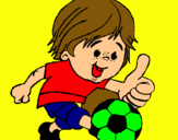 Dibujo Chico jugando a fútbol pintado por Lautaro