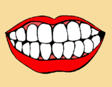 Dibujo Boca y dientes pintado por oooppp