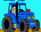 Dibujo Tractor en funcionamiento pintado por MJGYGBF5YN8Y