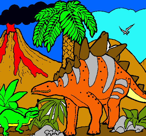 Dibujo Familia de Tuojiangosaurios pintado por ALE2004