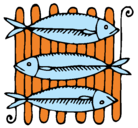 Dibujo Pescado a la brasa pintado por pescado 