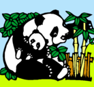 Dibujo Mama panda pintado por flopigb