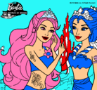 Dibujo Barbie se despiede de la reina sirena pintado por PATRIYAINHOA