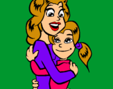 Dibujo Madre e hija abrazadas pintado por Andrea_San