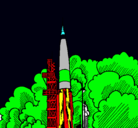Dibujo Lanzamiento cohete pintado por saraml9