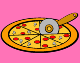 Dibujo Pizza pintado por pugi