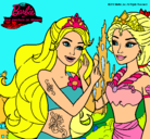 Dibujo Barbie se despiede de la reina sirena pintado por Utrera