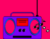 Dibujo Radio cassette 2 pintado por esterio