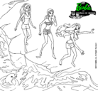 Dibujo Barbie y sus amigas en la playa pintado por fgrtutdyxjut