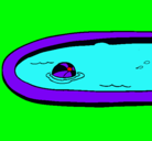 Dibujo Pelota en la piscina pintado por gianella