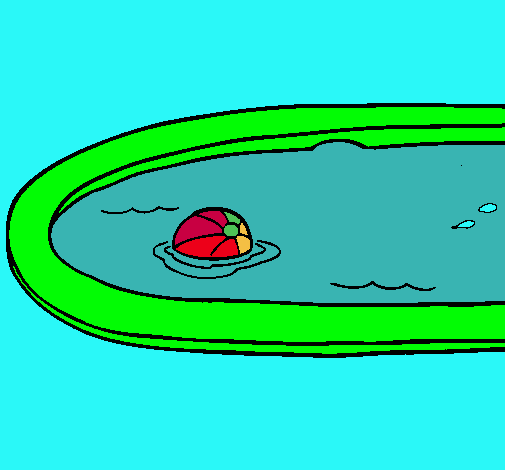 Dibujo Pelota en la piscina pintado por Helga