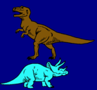 Dibujo Triceratops y tiranosaurios rex pintado por sebastians