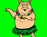 Dibujo Cerdo hawaiano pintado por KLOPF