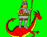 Dibujo Caballero San Jorge y el dragon pintado por jlrodsan