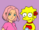 Dibujo Sakura y Lisa pintado por belinda85