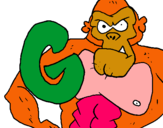 Dibujo Gorila pintado por gggggggggggg