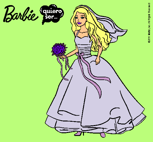 Dibujo Barbie vestida de novia pintado por MARIA-9