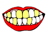 Dibujo Boca y dientes pintado por yamin