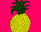 Dibujo piña pintado por fruta